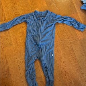 Little Sleepies Ribbed Blue Zippies
